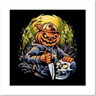 Halloween Boy Pumkin Posters and Art